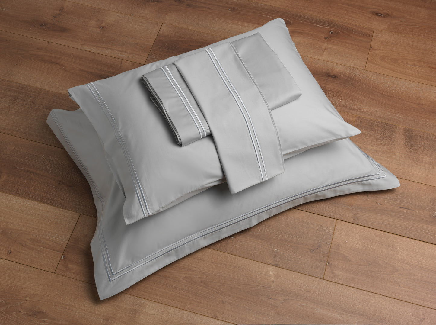 Gray pillowcase super saten 300TC with pleats