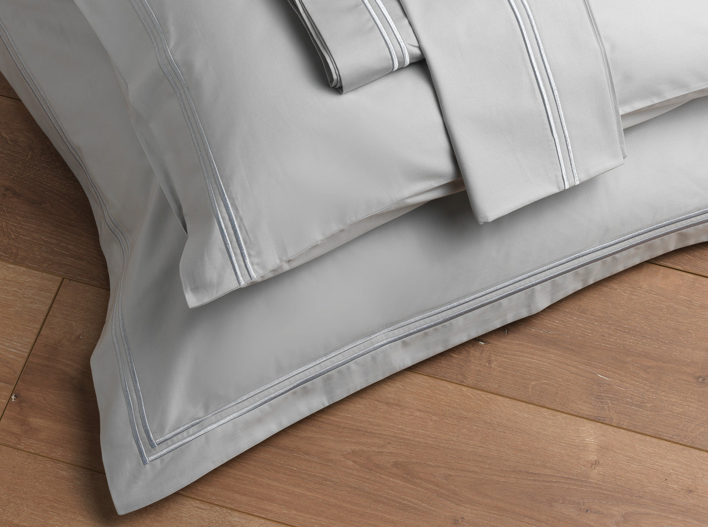 Gray pillowcase super saten 300TC with pleats
