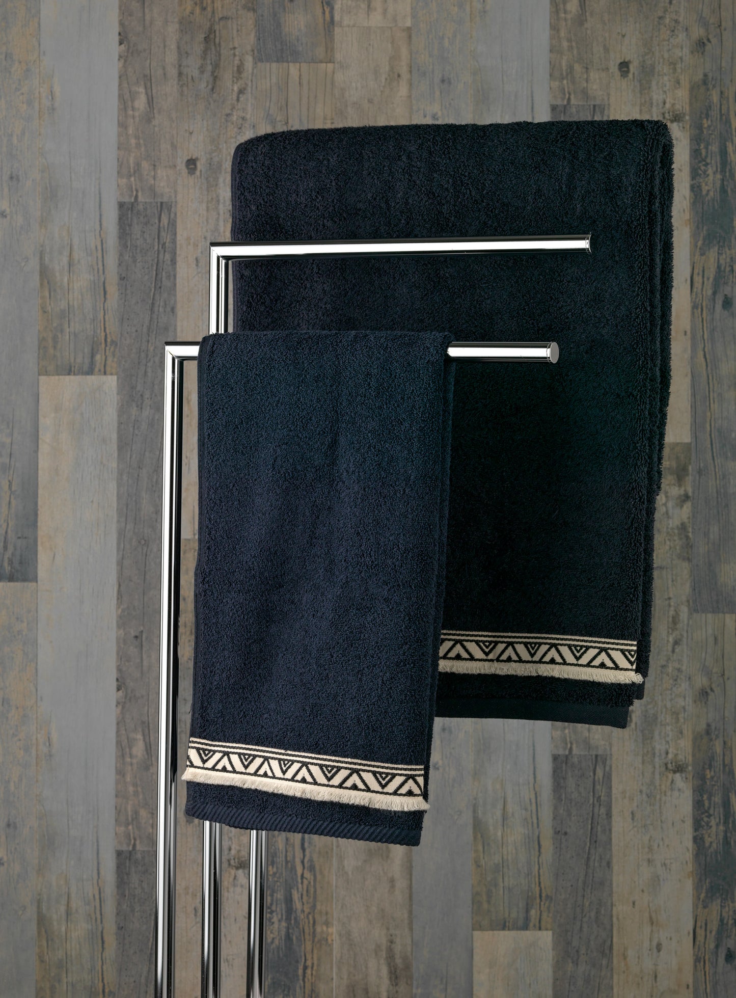 Black boho towel set